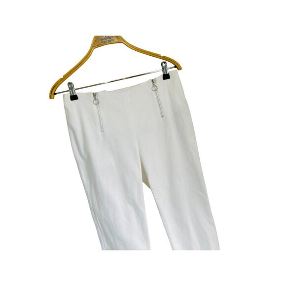 J. Mclaughlin Pants Waffled White Summer Zipped Details Casual Size 6 - Picture 4 of 11